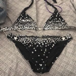 Black and silver  Victoria Secrect bathing suit